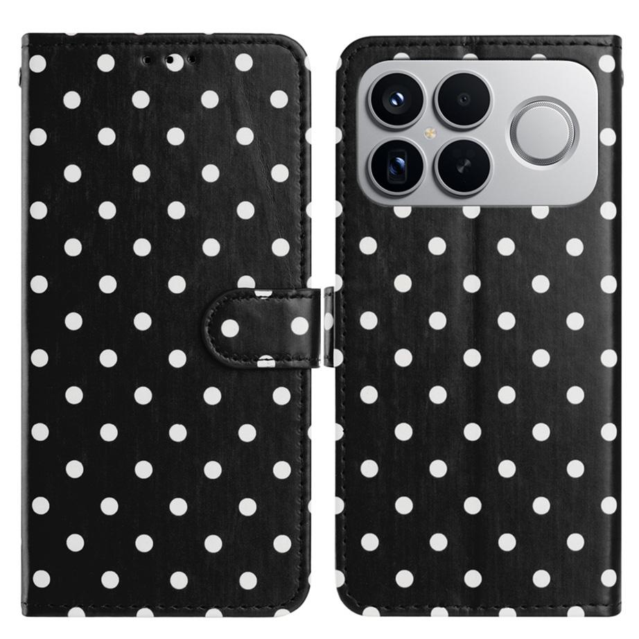 For Redmi K90 Pro Max / Poco F8 Ultra Small Dots Pattern Vegan Leather Phone Case(Black)