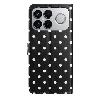 For Redmi K90 Pro Max / Poco F8 Ultra Small Dots Pattern Vegan Leather Phone Case(Black)