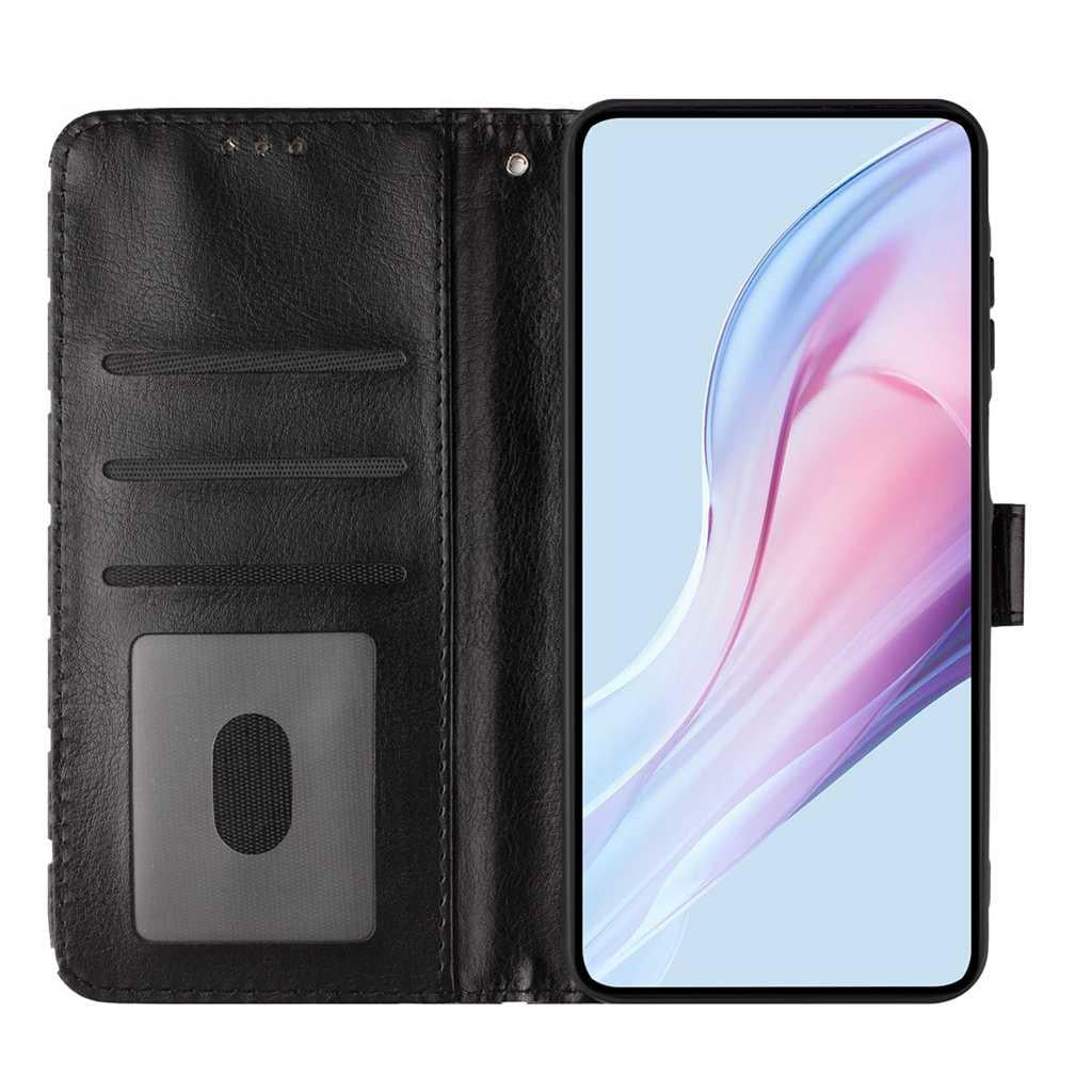 For Redmi K90 Pro Max / Poco F8 Ultra Small Dots Pattern Vegan Leather Phone Case(Black)