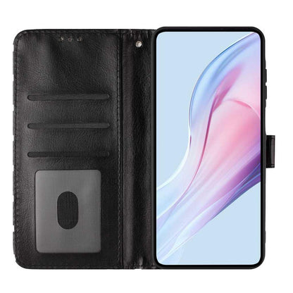 For Redmi K90 Pro Max / Poco F8 Ultra Small Dots Pattern Vegan Leather Phone Case(Black)