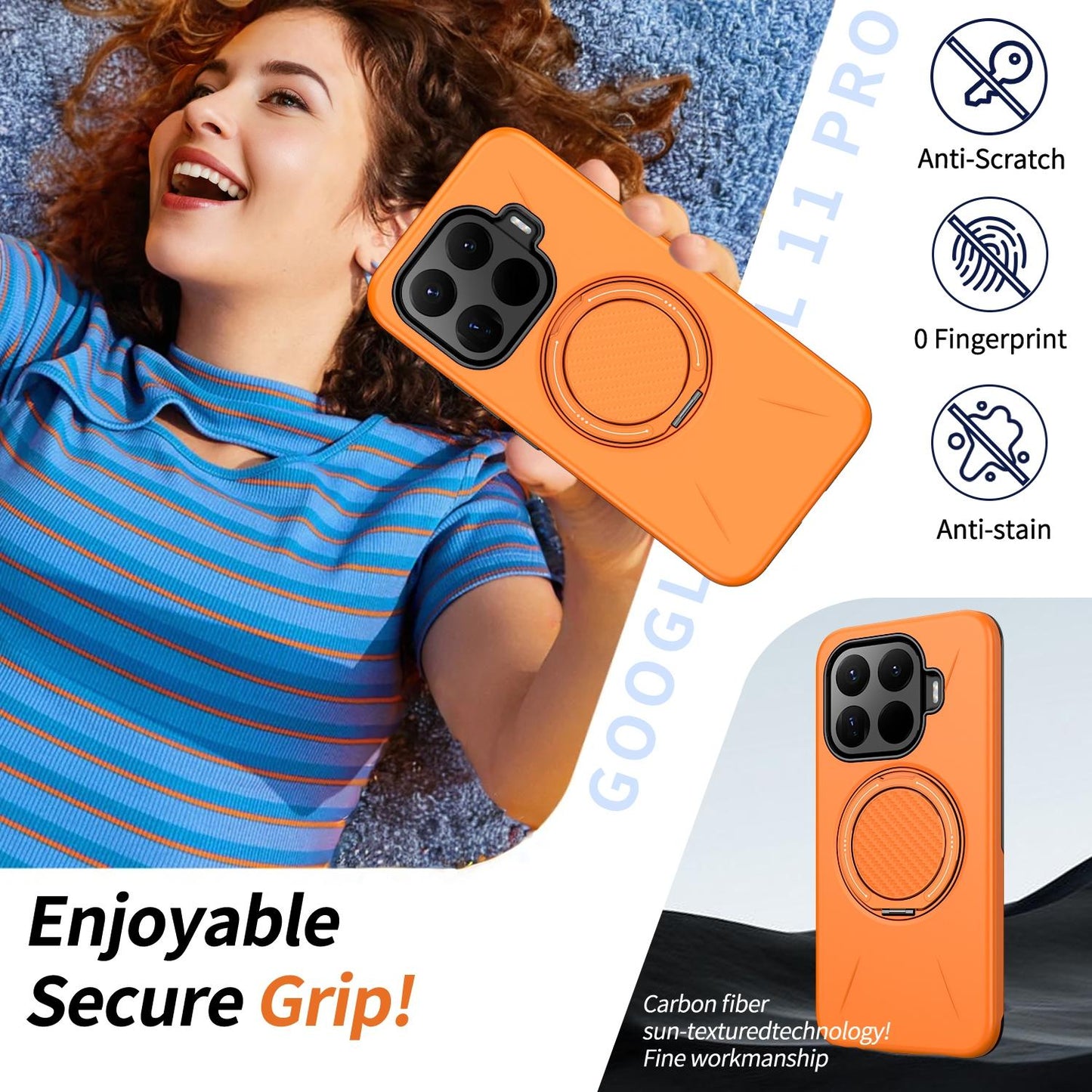 For Xiaomi 17T Pro 5G Metal Rotation Holder MagSafe TPU Hybrid PC Phone Case(Orange)