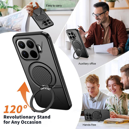 For Xiaomi 17T Pro 5G Metal Rotation Holder MagSafe TPU Hybrid PC Phone Case(Black)