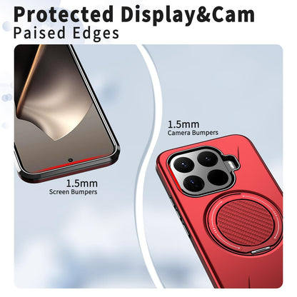 For Xiaomi 17T Pro 5G Metal Rotation Holder MagSafe TPU Hybrid PC Phone Case(Red)