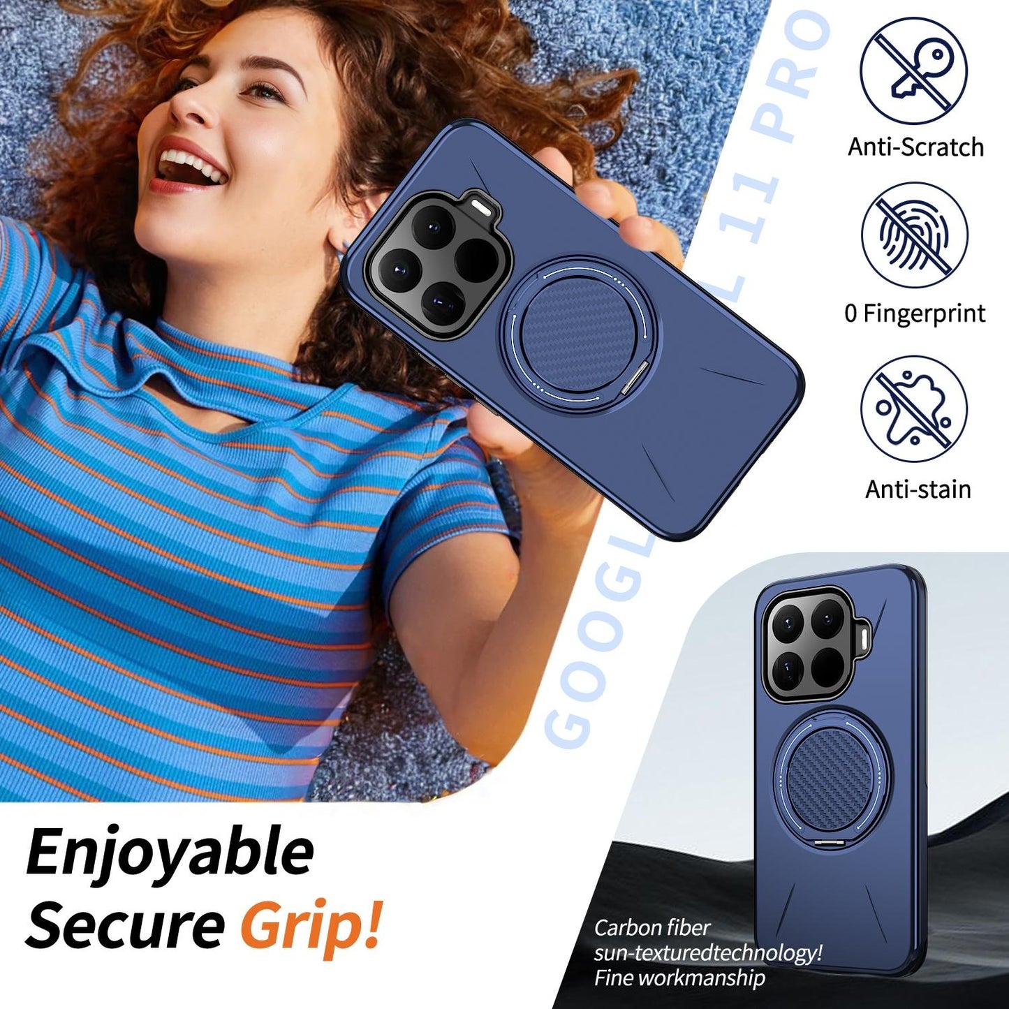 For Xiaomi 17T Pro 5G Metal Rotation Holder MagSafe TPU Hybrid PC Phone Case(Navy Blue)