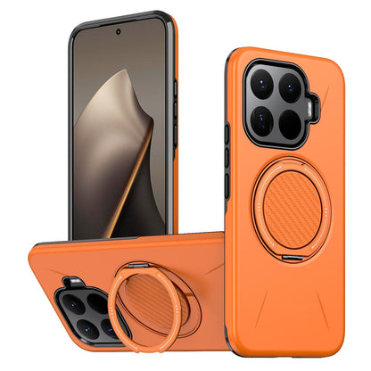 For Xiaomi 17T 5G Metal Rotation Holder MagSafe TPU Hybrid PC Phone Case(Orange)