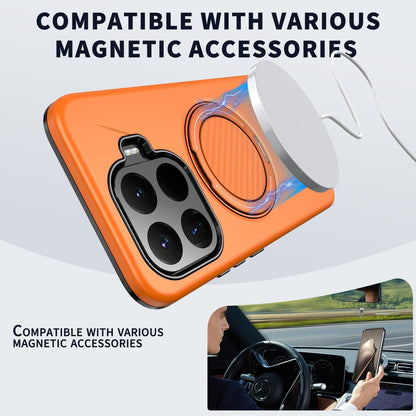 For Xiaomi 17T 5G Metal Rotation Holder MagSafe TPU Hybrid PC Phone Case(Orange)