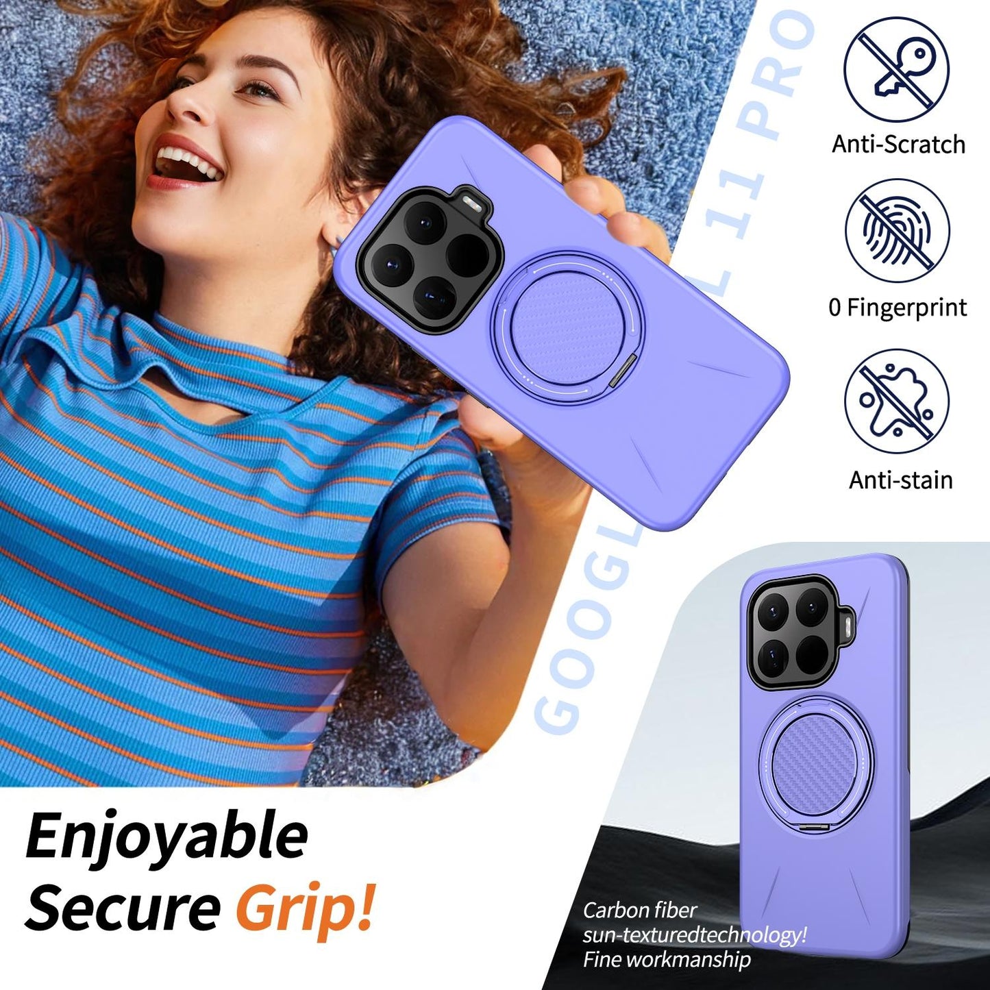 For Xiaomi 17T 5G Metal Rotation Holder MagSafe TPU Hybrid PC Phone Case(Purple)