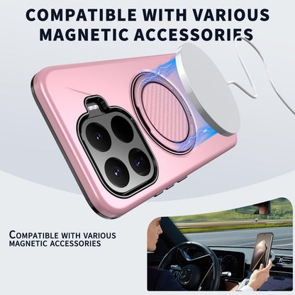 For Xiaomi 17T 5G Metal Rotation Holder MagSafe TPU Hybrid PC Phone Case(Pink)