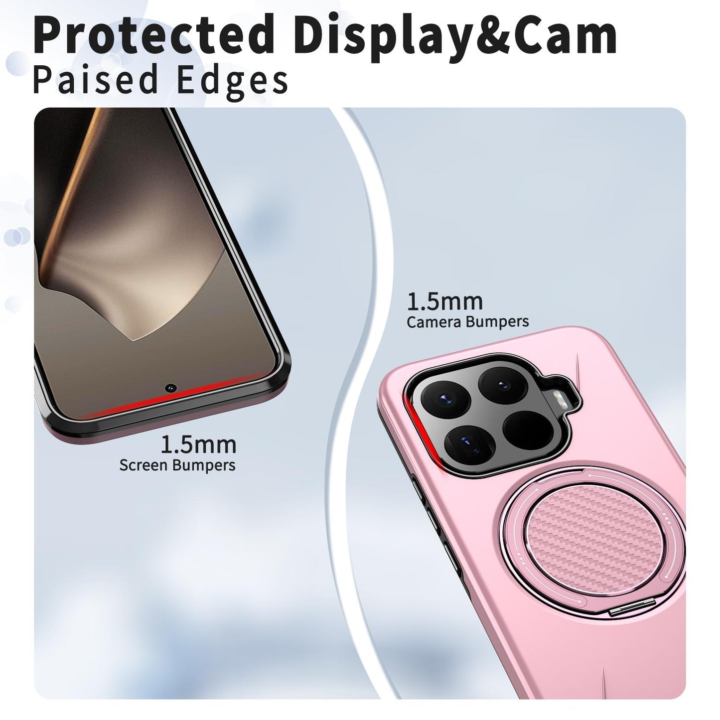 For Xiaomi 17T 5G Metal Rotation Holder MagSafe TPU Hybrid PC Phone Case(Pink)