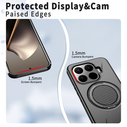 For Xiaomi 17T 5G Metal Rotation Holder MagSafe TPU Hybrid PC Phone Case(Black)