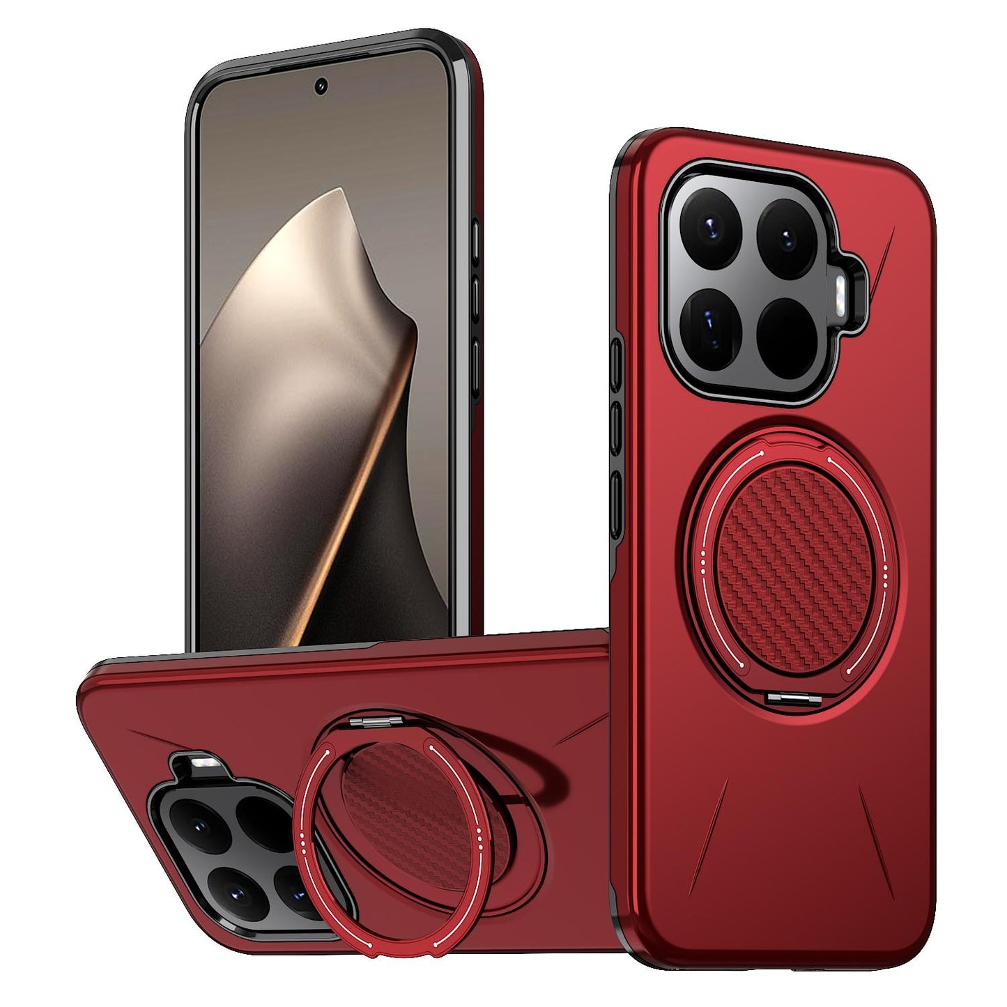 For Xiaomi 17T 5G Metal Rotation Holder MagSafe TPU Hybrid PC Phone Case(Red)