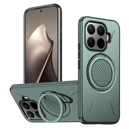 For Xiaomi 17T 5G Metal Rotation Holder MagSafe TPU Hybrid PC Phone Case(Grey Green)
