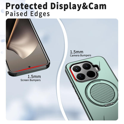 For Xiaomi 17T 5G Metal Rotation Holder MagSafe TPU Hybrid PC Phone Case(Grey Green)