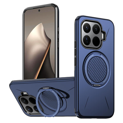 For Xiaomi 17T 5G Metal Rotation Holder MagSafe TPU Hybrid PC Phone Case(Navy Blue)