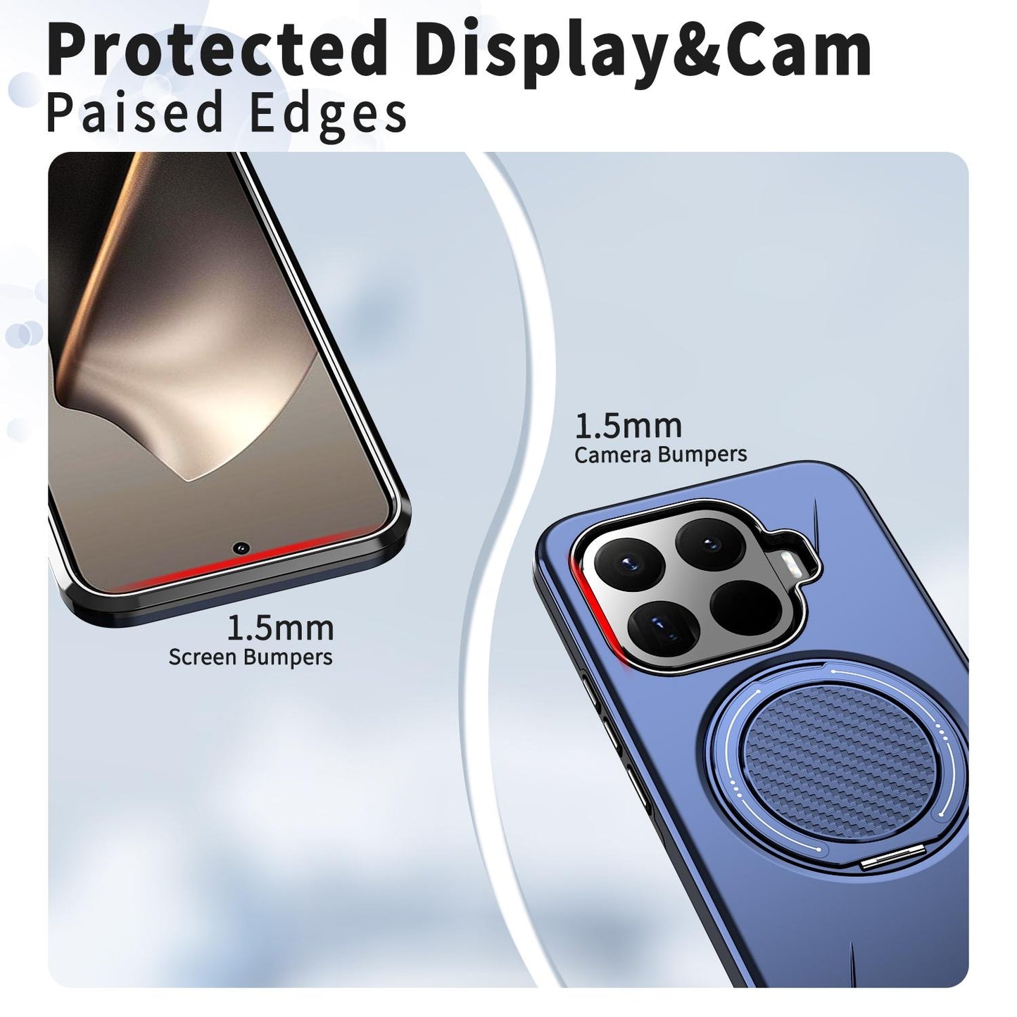 For Xiaomi 17T 5G Metal Rotation Holder MagSafe TPU Hybrid PC Phone Case(Navy Blue)