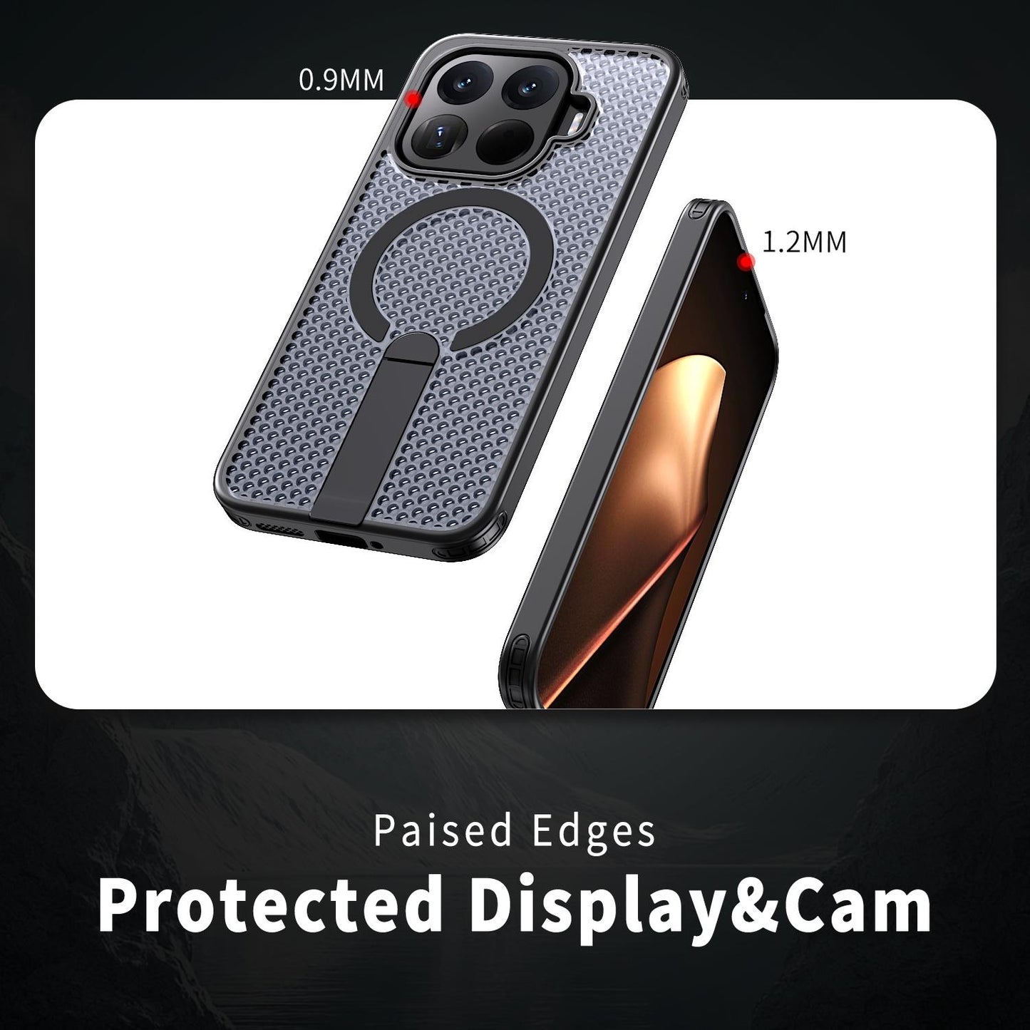 For Xiaomi 17T Pro 5G Honeycomb Cooling MagSafe Holder Phone Case(Black)