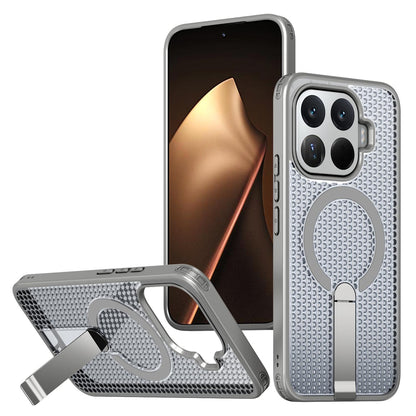 For Xiaomi 17T Pro 5G Honeycomb Cooling MagSafe Holder Phone Case(Titanium Grey)