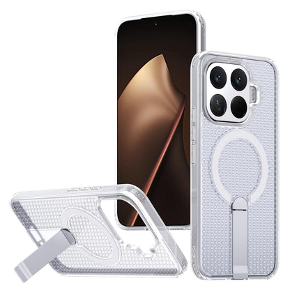 For Xiaomi 17T Pro 5G Honeycomb Cooling MagSafe Holder Phone Case(Frosted Transparent)