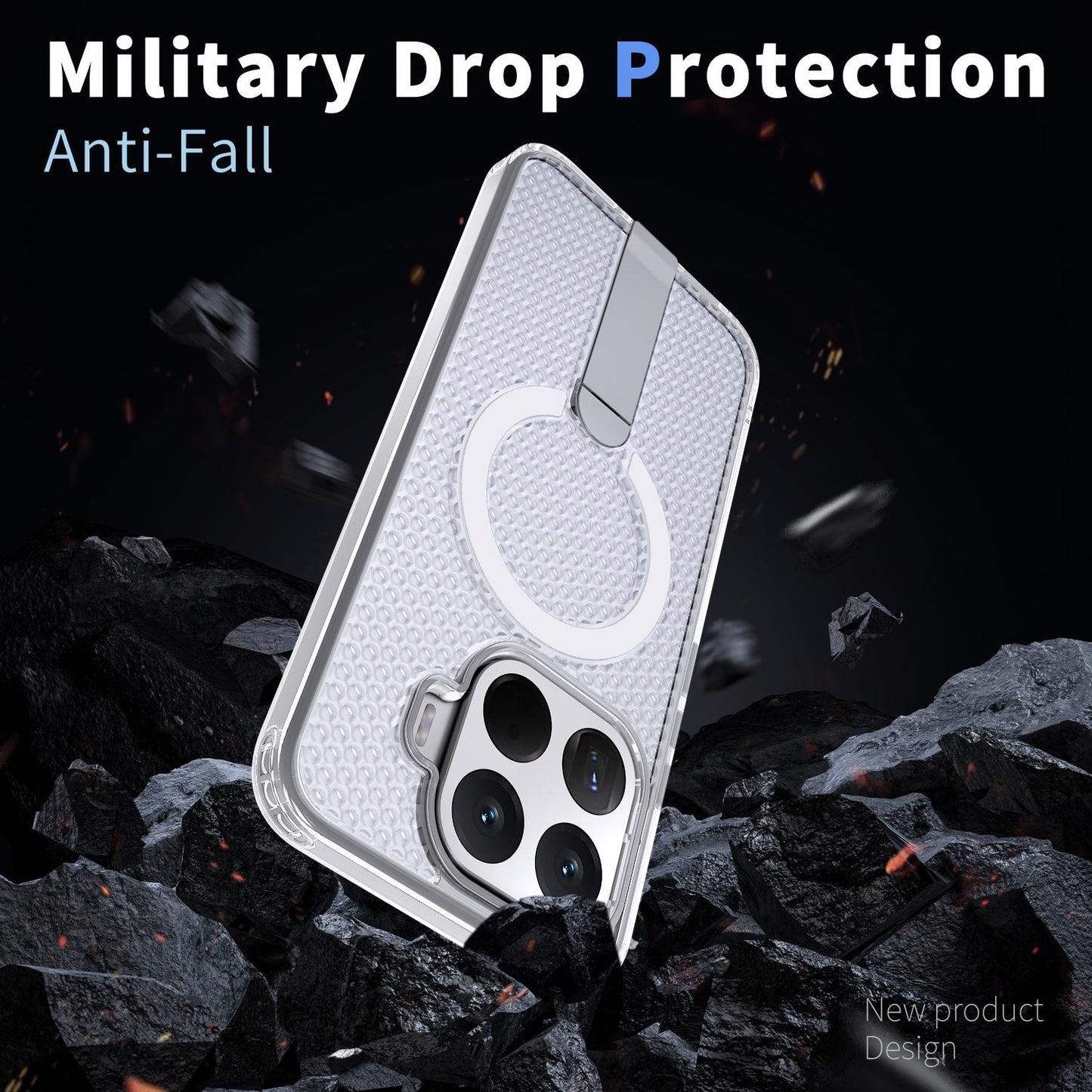 For Xiaomi 17T Pro 5G Honeycomb Cooling MagSafe Holder Phone Case(Frosted Transparent)