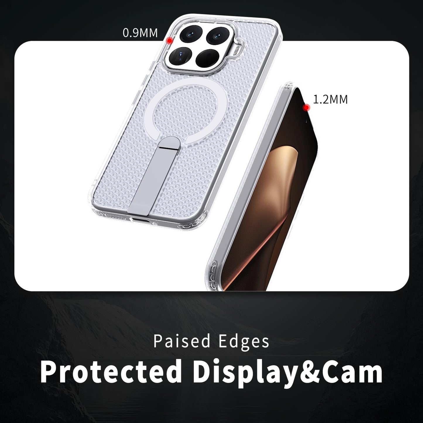 For Xiaomi 17T Pro 5G Honeycomb Cooling MagSafe Holder Phone Case(Frosted Transparent)