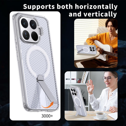 For Xiaomi 17T Pro 5G Honeycomb Cooling MagSafe Holder Phone Case(Frosted Transparent)