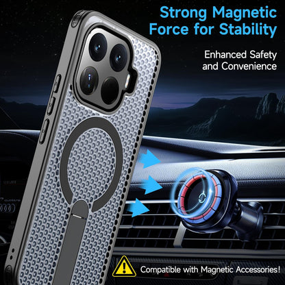 For Xiaomi 17T 5G Honeycomb Cooling MagSafe Holder Phone Case(Black)