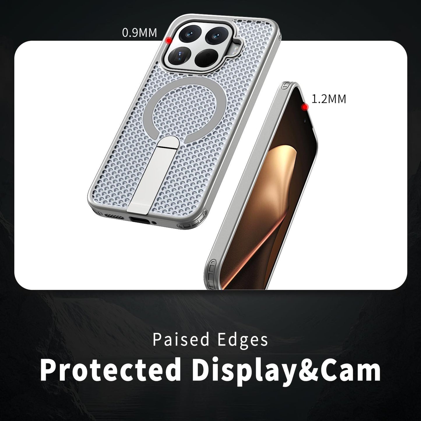 For Xiaomi 17T 5G Honeycomb Cooling MagSafe Holder Phone Case(Titanium Grey)
