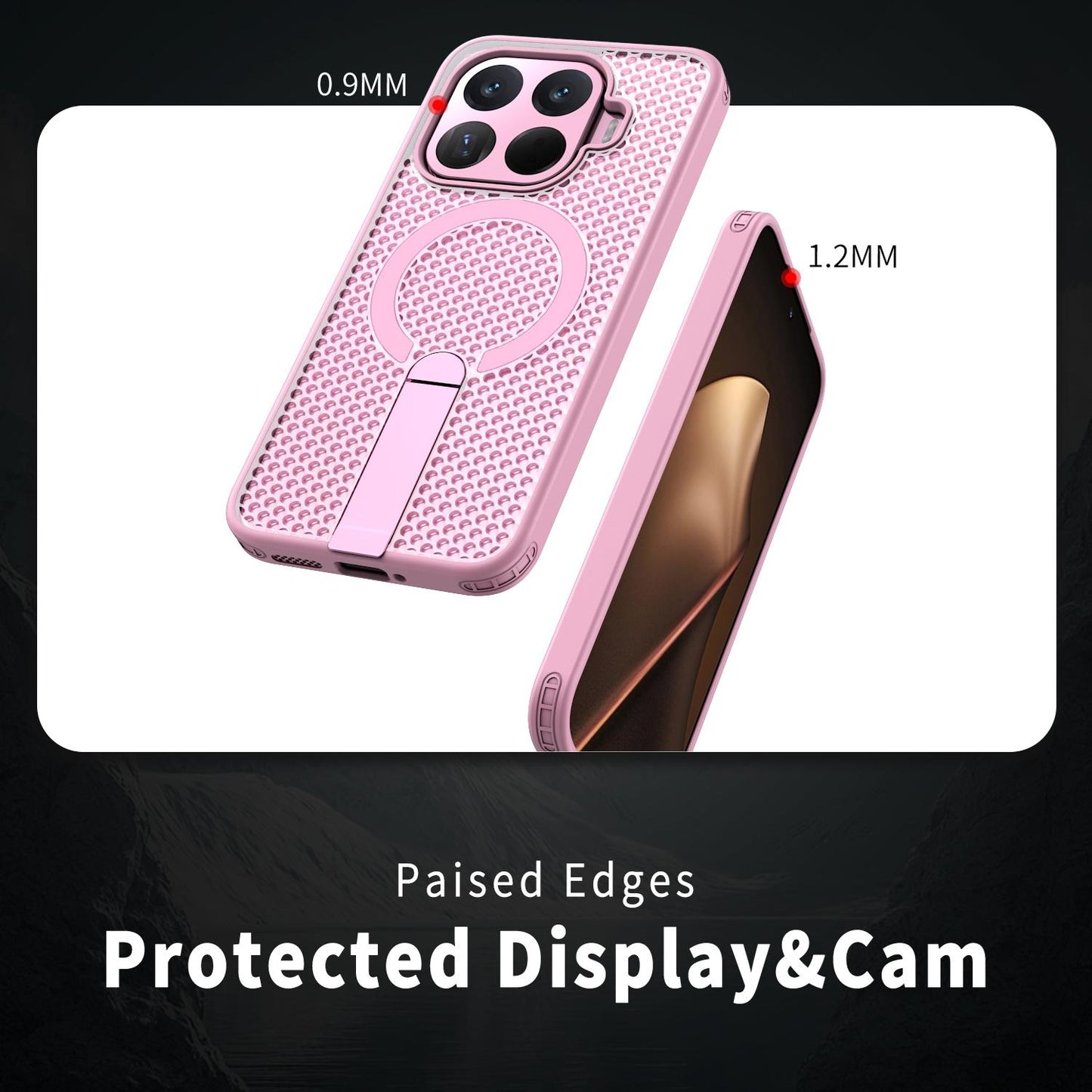 For Xiaomi 17T 5G Honeycomb Cooling MagSafe Holder Phone Case(Pink)