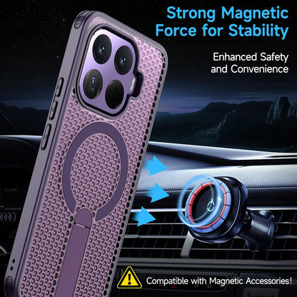 For Xiaomi 17T 5G Honeycomb Cooling MagSafe Holder Phone Case(Purple)