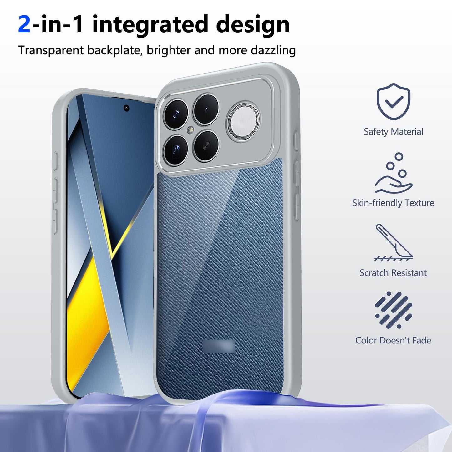 For Redmi K90 Pro Max / Poco F8 Ultra Matte PC Skin-feel Shockproof Phone Case(Grey)