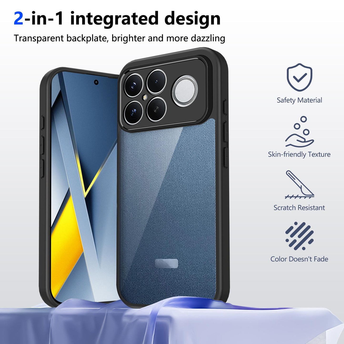 For Redmi K90 Pro Max / Poco F8 Ultra Matte PC Skin-feel Shockproof Phone Case(Black)