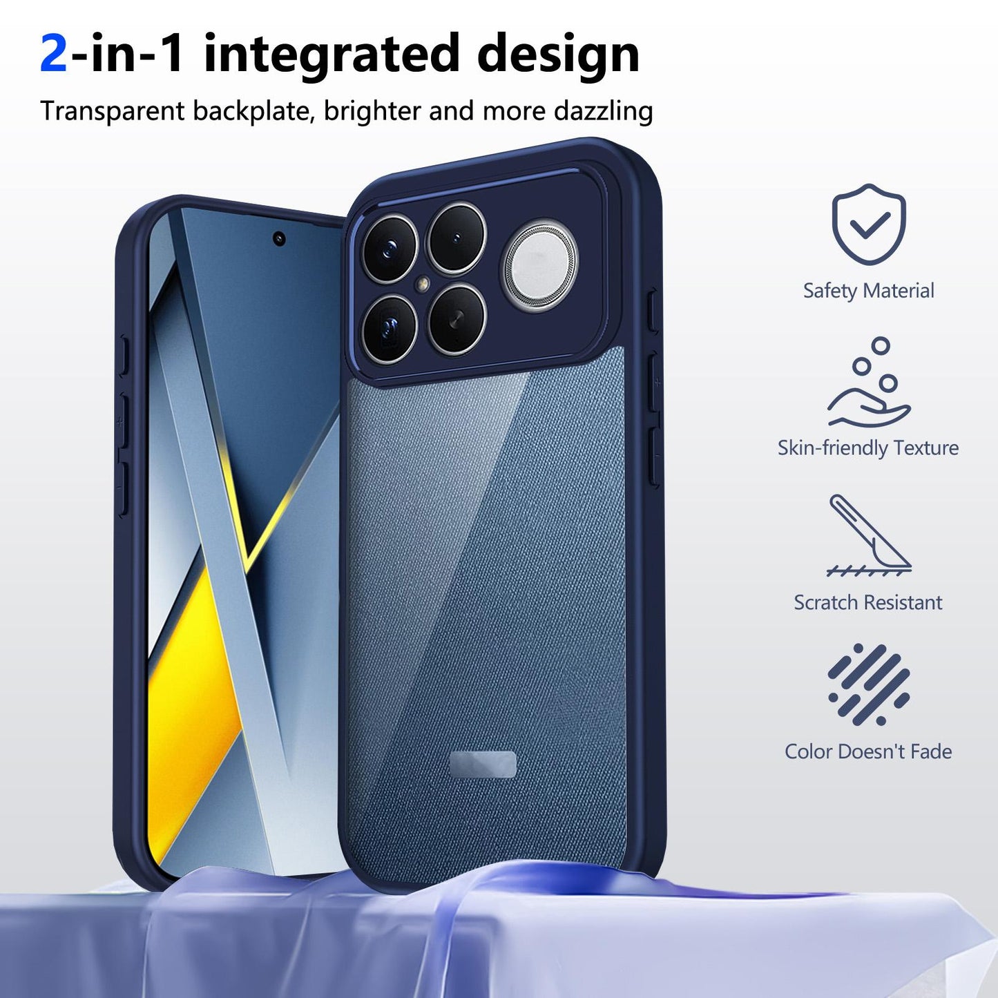 For Redmi K90 Pro Max / Poco F8 Ultra Matte PC Skin-feel Shockproof Phone Case(Blue)