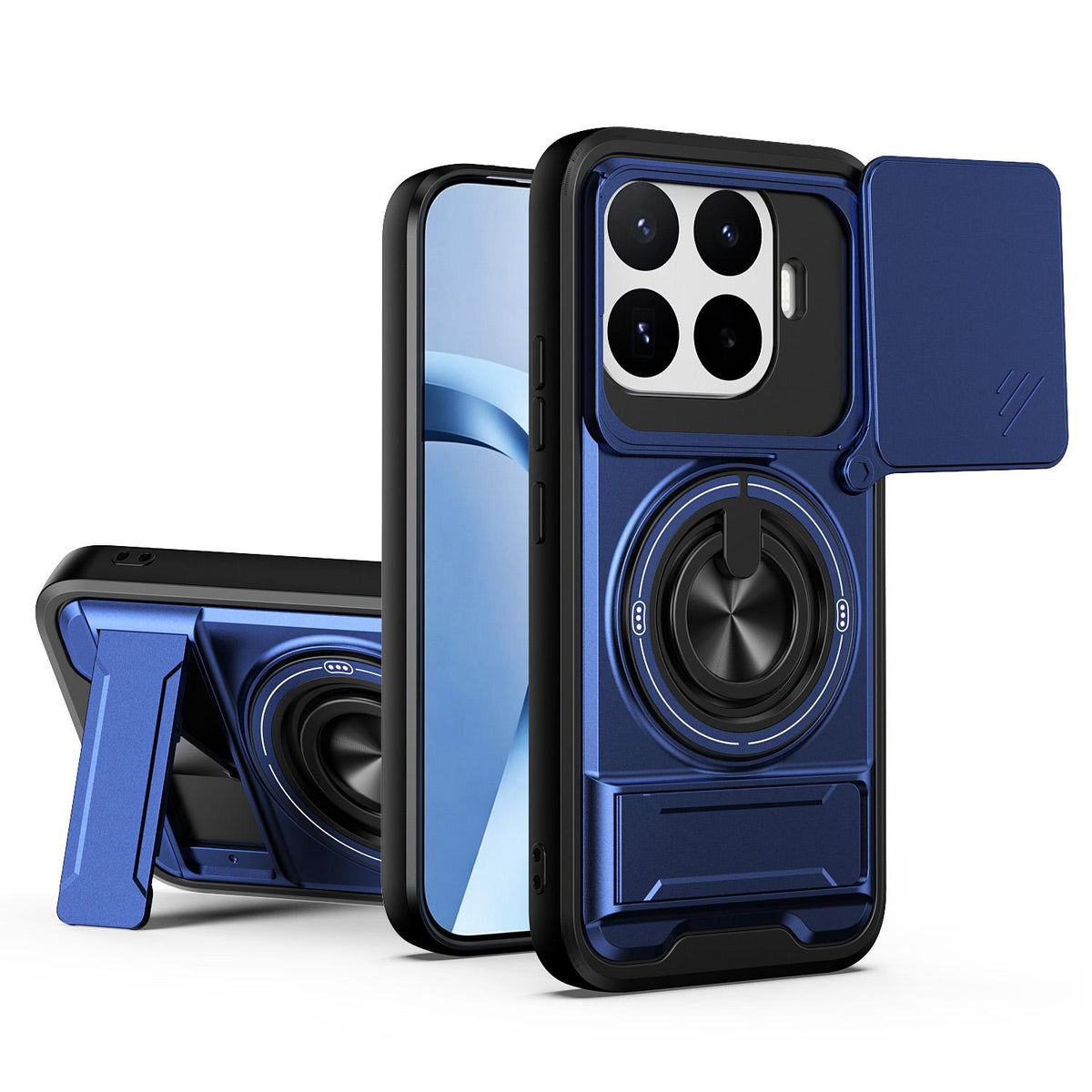 For Xiaomi 17T 5G Lens Sliding Window Multifunctional Magnetic Shockproof Phone Case - Royal Blue - EDA008902108A