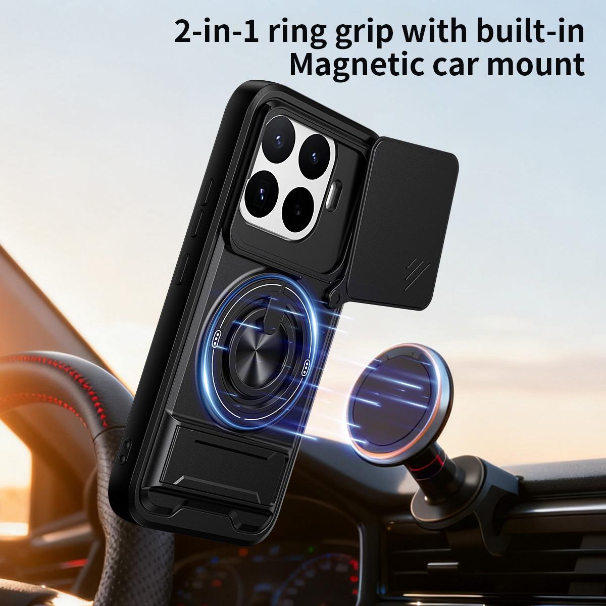 For Xiaomi 17T 5G Lens Sliding Window Multifunctional Magnetic Shockproof Phone Case - Red - EDA008902108C