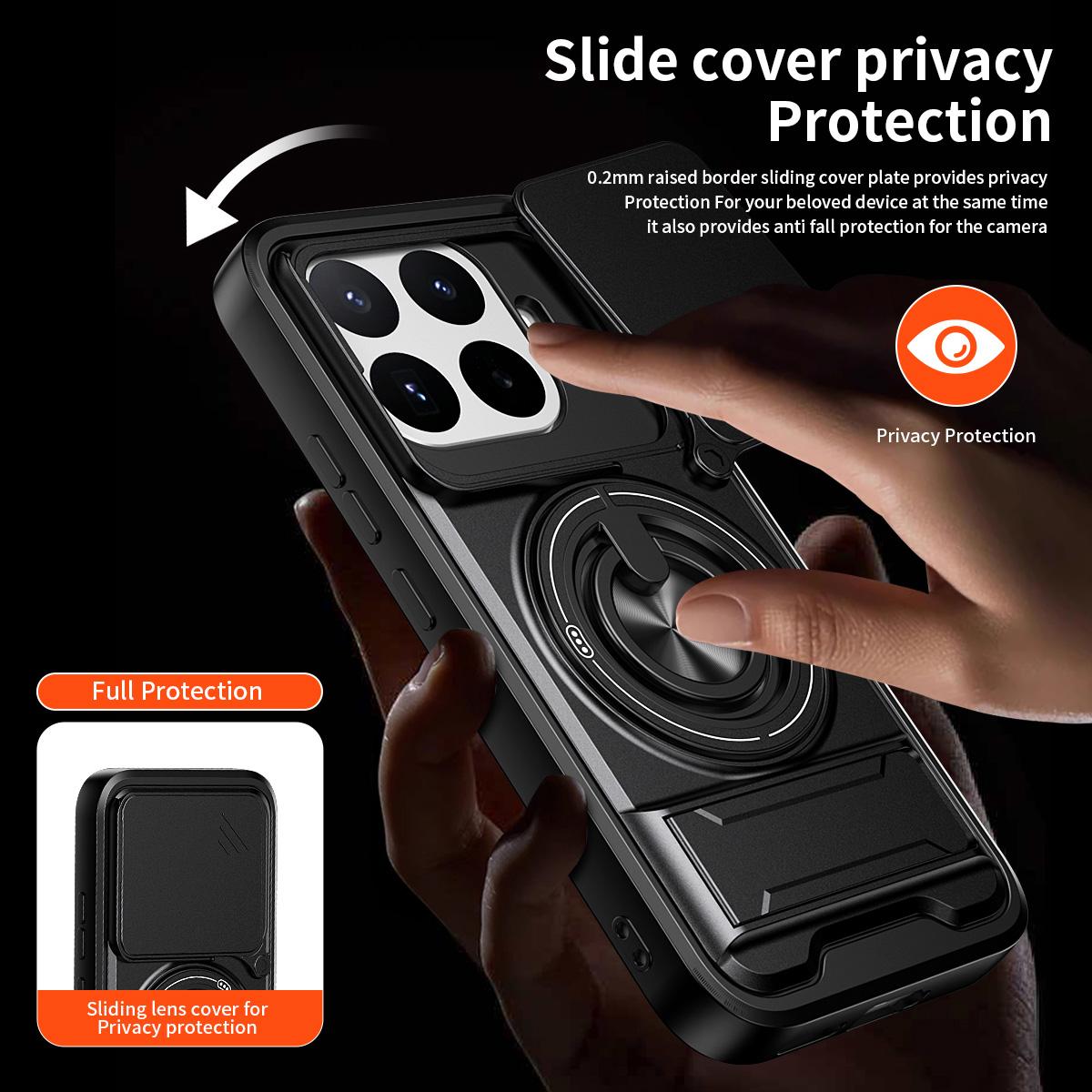 For Xiaomi 17T 5G Lens Sliding Window Multifunctional Magnetic Shockproof Phone Case - Titanium Gray - EDA008902108D