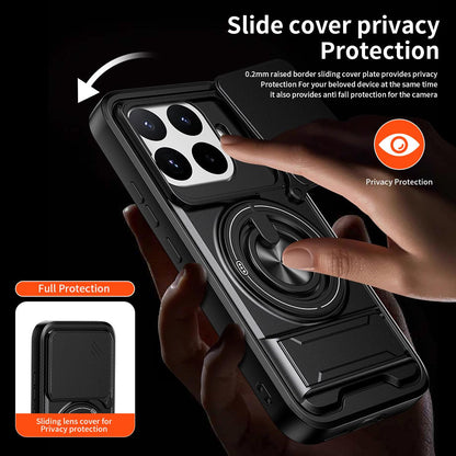 For Xiaomi 17T 5G Lens Sliding Window Multifunctional Magnetic Shockproof Phone Case - Orange - EDA008902108E