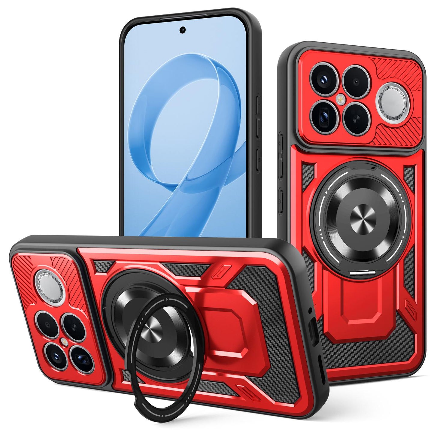 For Redmi K90 Pro Max / Poco F8 Ultra Armor Rotating Holder MagSafe Phone Case(Red)
