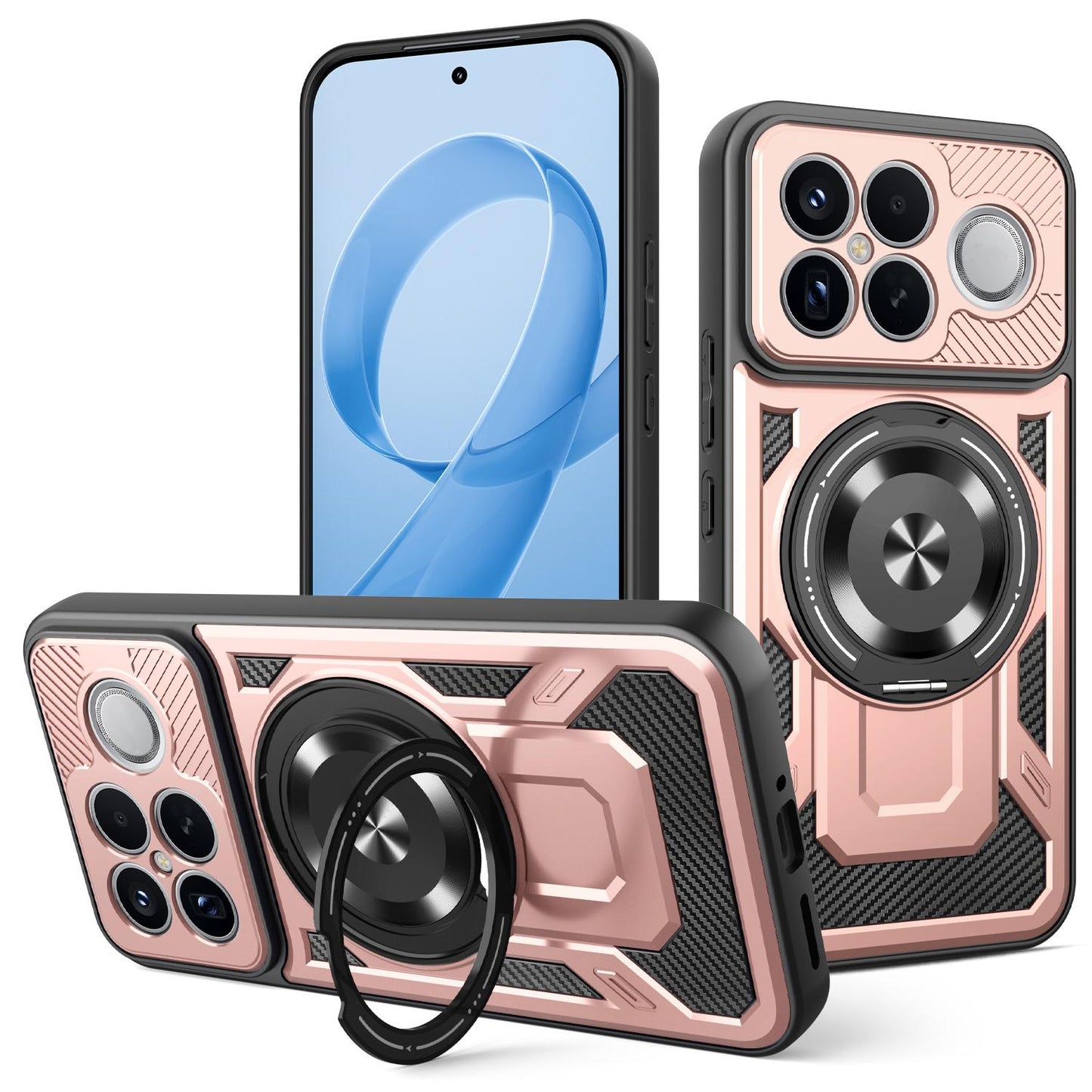For Redmi K90 Pro Max / Poco F8 Ultra Armor Rotating Holder MagSafe Phone Case(Rose Gold)