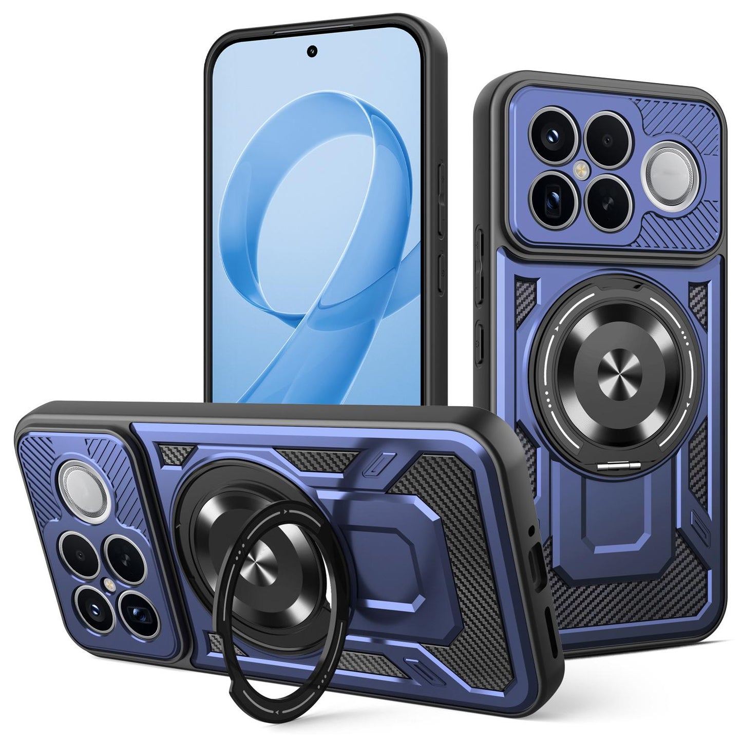 For Redmi K90 Pro Max / Poco F8 Ultra Armor Rotating Holder MagSafe Phone Case(Blue)