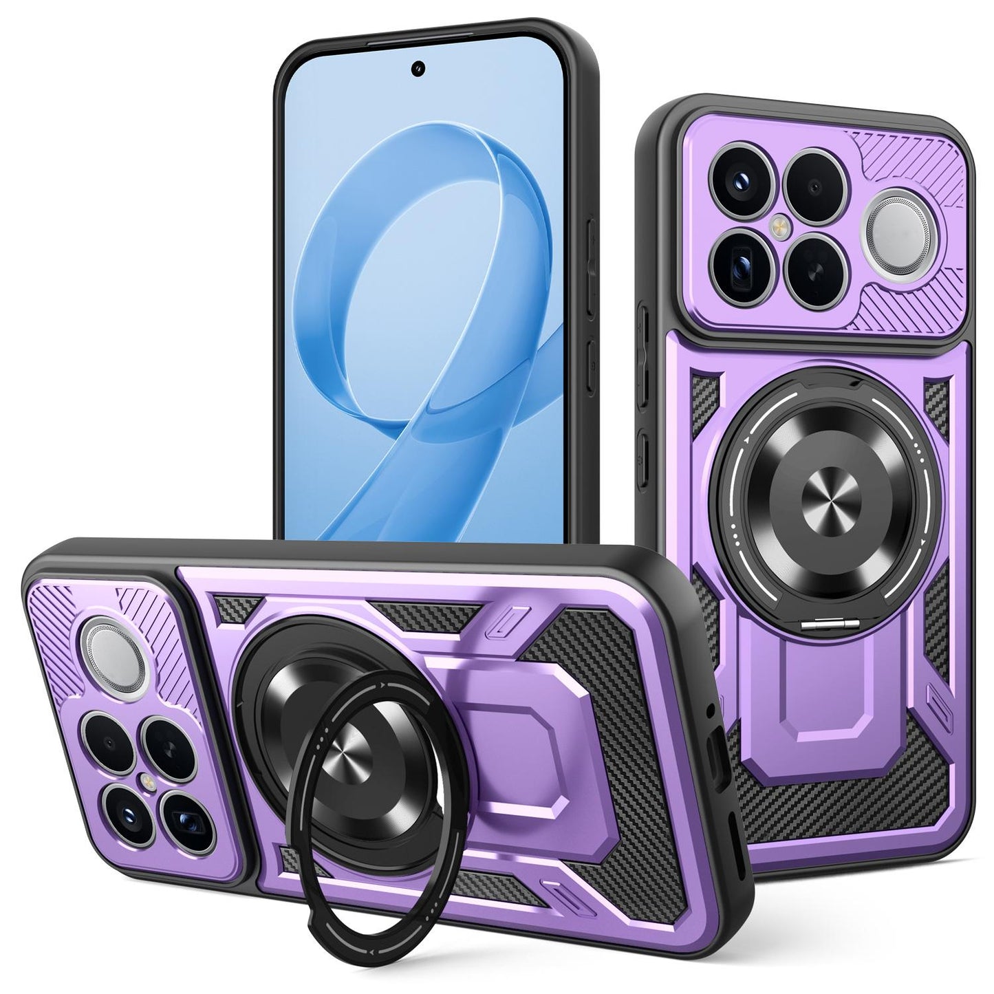For Redmi K90 Pro Max / Poco F8 Ultra Armor Rotating Holder MagSafe Phone Case(Purple)
