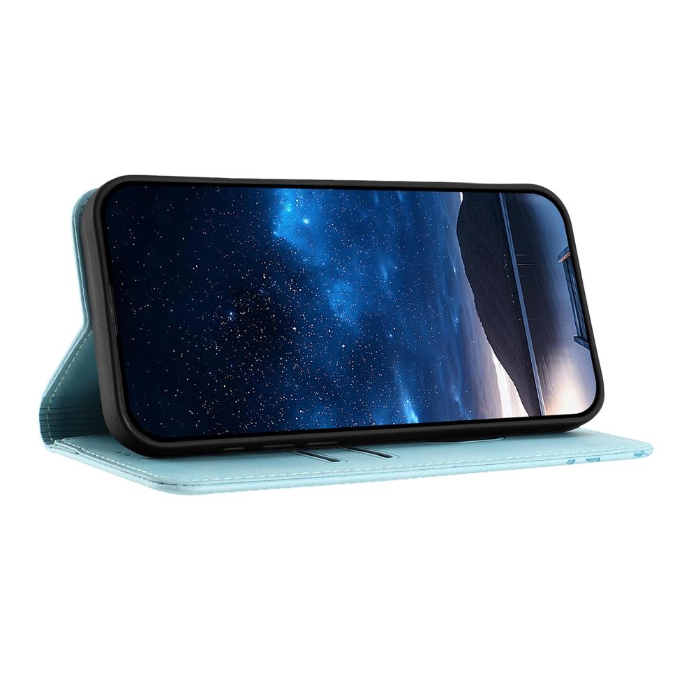 For Redmi K90 Pro Max / Poco F8 Ultra 5G Tulips Butterfly Pattern Magnetic Vegan Leather Phone Case(Light Blue)