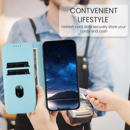 For Redmi K90 Pro Max / Poco F8 Ultra 5G Tulips Butterfly Pattern Magnetic Vegan Leather Phone Case(Light Blue)