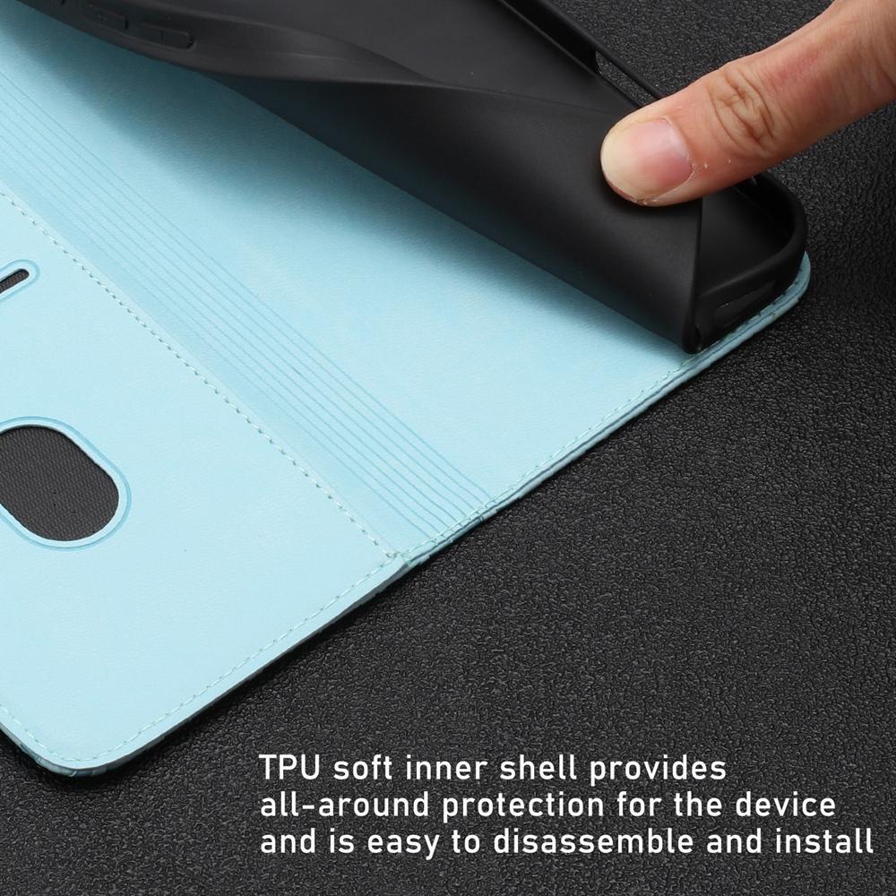 For Redmi K90 Pro Max / Poco F8 Ultra 5G Tulips Butterfly Pattern Magnetic Vegan Leather Phone Case(Light Blue)