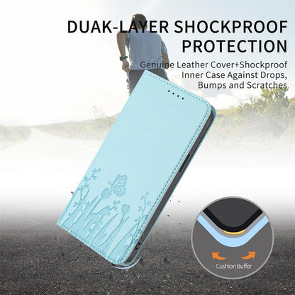 For Redmi K90 Pro Max / Poco F8 Ultra 5G Tulips Butterfly Pattern Magnetic Vegan Leather Phone Case(Light Blue)