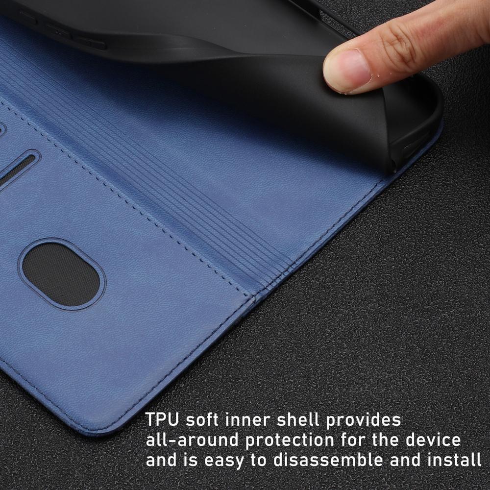 For Redmi K90 Pro Max / Poco F8 Ultra 5G Tulips Butterfly Pattern Magnetic Vegan Leather Phone Case(Royal Blue)