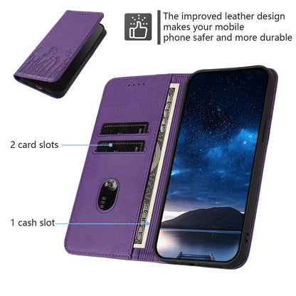 For Redmi K90 Pro Max / Poco F8 Ultra 5G Tulips Butterfly Pattern Magnetic Vegan Leather Phone Case(Dark Purple)