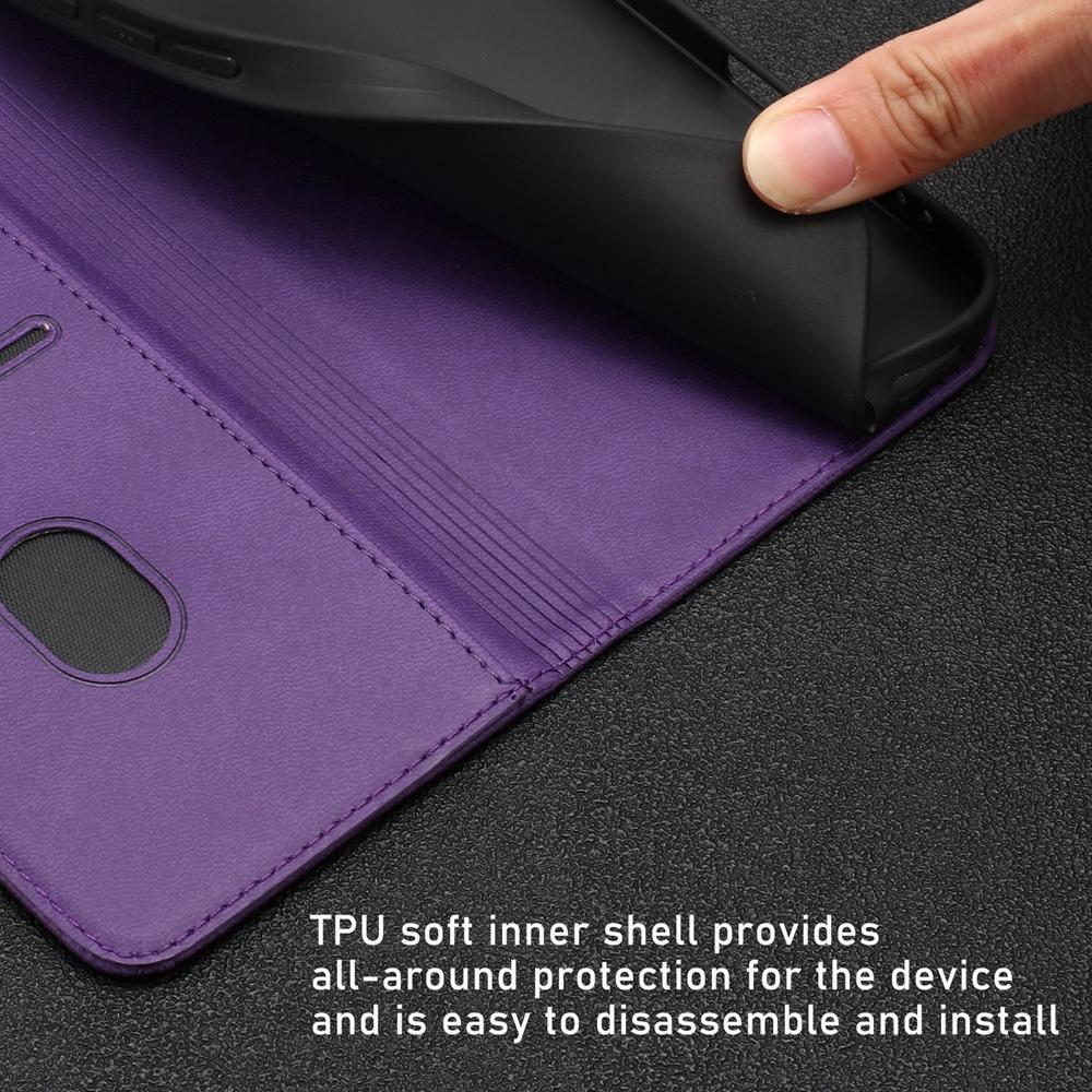 For Redmi K90 Pro Max / Poco F8 Ultra 5G Tulips Butterfly Pattern Magnetic Vegan Leather Phone Case(Dark Purple)