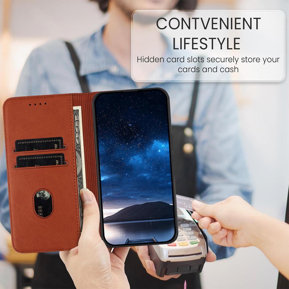 For Redmi K90 Pro Max / Poco F8 Ultra 5G Tulips Butterfly Pattern Magnetic Vegan Leather Phone Case(Coffee)