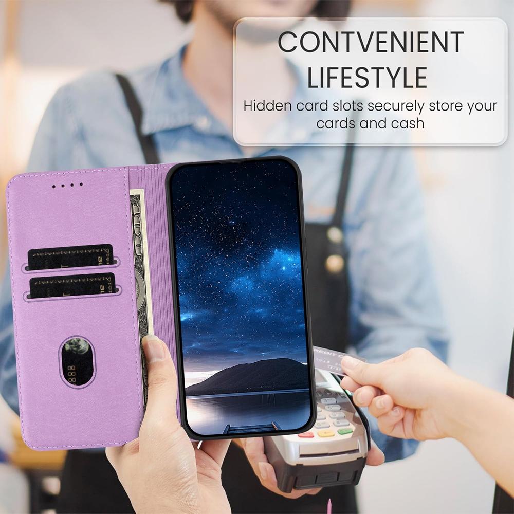 For Redmi K90 Pro Max / Poco F8 Ultra 5G Tulips Butterfly Pattern Magnetic Vegan Leather Phone Case(Light Purple)