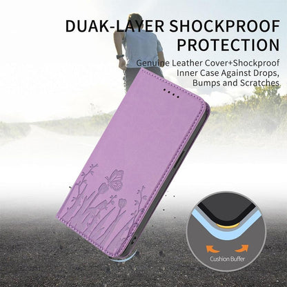For Redmi K90 Pro Max / Poco F8 Ultra 5G Tulips Butterfly Pattern Magnetic Vegan Leather Phone Case(Light Purple)